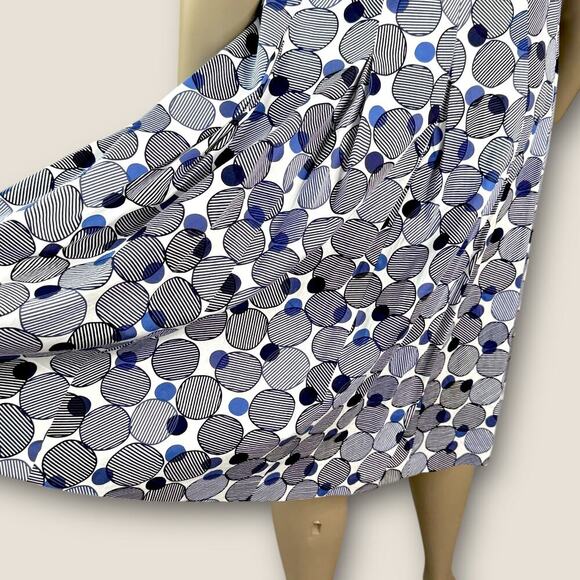 Anne Klein Sleeveless Polka Dot Pleated Fit Flare Tie Belt Sheath Dress Size 6 - Picture 12 of 16